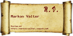 Markon Valter névjegykártya
